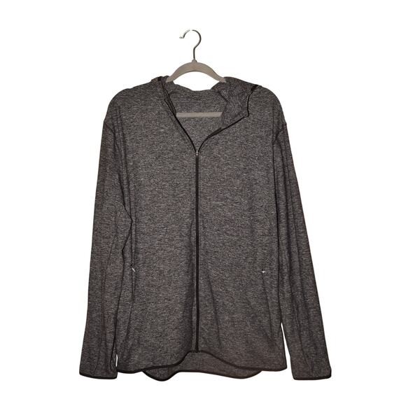 LULULEMON $118 Surge Warm Full‎ Zip Hooded Jacket Heathered Black Men's XL - Picture 1 of 5